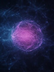 Fototapete - Futuristic holographic globe with glowing social elements, ideal for technology and global communication themes.