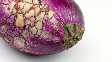 Wall Mural - Purple Eggplant Closeup: A close-up of a vibrant purple eggplant, showcasing its intricate texture and rich color. The eggplant is beautifully lit.