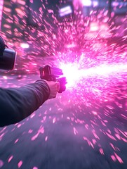 Poster - A dynamic and action-packed virtual reality experience captured in a visually engaging image.