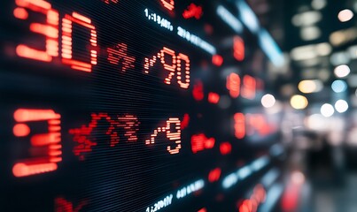 Leinwandbilder - Digital stock market screen displaying fluctuating graphs and data visualization.
