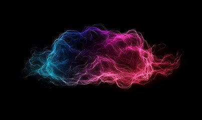 Poster - A digital cloud designed in a brain shape, symbolizing interconnectedness and technology.