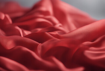 Poster - fabric transparent the background fluttering wind red element white foulard isolated silk satin clot