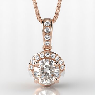 This image displays a refined pendant in a classic design, beautifully set against an immaculate white backdrop that highlights every intricate detail of its structure. The pendant, rendered 