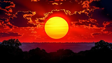 Wall Mural - sunrise over the moon