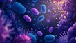 © POV Studio - Microscopic Bacteria Swarm, Dark Background, Medical Illustration