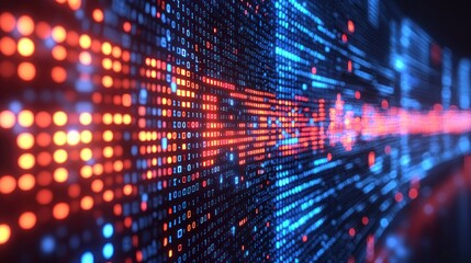 Data stream flowing, digital code, technology background, website banner