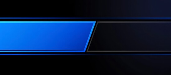 Fototapete - horizontal two tone graphic with vibrant blue and dark black color combination. modern and stylish. 