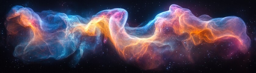 Poster - Cosmic nebula formation outer space abstract art digital universe close-up cosmic beauty and colorful patterns