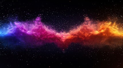 Poster - Cosmic explosion of colorful nebulae in deep space digital art stunning visuals universe astronomical concept