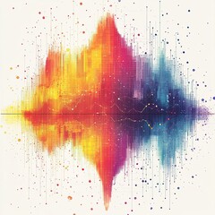 Poster - Sound wave visualization digital art abstract environment colorful spectrum creative concept