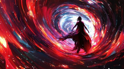 Poster - Epic cosmic journey unknown dimension digital art abstract environment dramatic viewpoint surreal concept