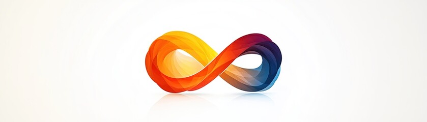 Poster - Dynamic infinity symbol design abstract art digital illustration colorful background creative concept