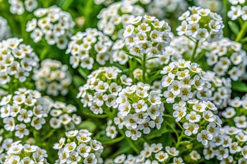 Wall Mural - Sweet alyssum carpet, a springtime spectacle captured in a rule-of-thirds composition.