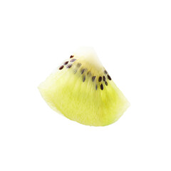 Wall Mural - Slice of ripe kiwi isolated on white