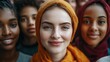 © jasminewut - Diverse Group of Women with Headscarves Displaying Unity and Strength