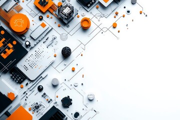 Poster - Abstract Technology Background with Geometric Shapes and Lines