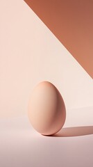 Wall Mural - Isolated Egg Perched on Minimalist Surface with Soft Light