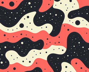 Poster - Abstract Colorful Pattern with Curved Shapes and Dots on Background