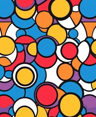 Poster - Colorful Abstract Pattern with Geometric Circles and Shapes