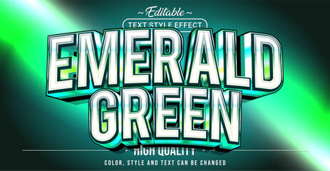 Leinwandbilder - Editable text style effect - Emerald Green text style theme.