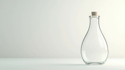 Poster - Elegant and Simple Glass Bottle Design with Smooth Curves on a Light Background