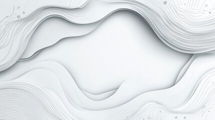 Poster - Abstract White Waves and Curves on Light Background for Design Use