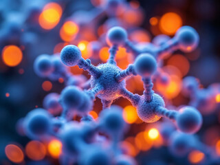 molecular structure connecting with complex network in a vibrant digital environment