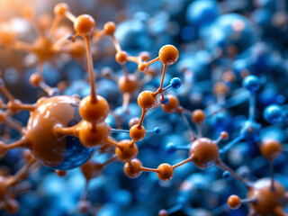 Wall Mural - molecular structure visualization shows scientific connections and complex arrangements