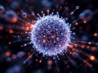 Wall Mural - virus illustration shows intricate molecular structure in a microscopic view science related design