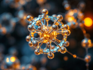 Wall Mural - molecular structure shines representing scientific research and technological innovation