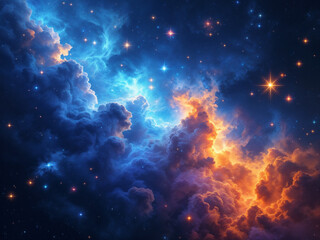 Wall Mural - stunning space nebula glows with cosmic light against a star-filled sky creating a celestial vista