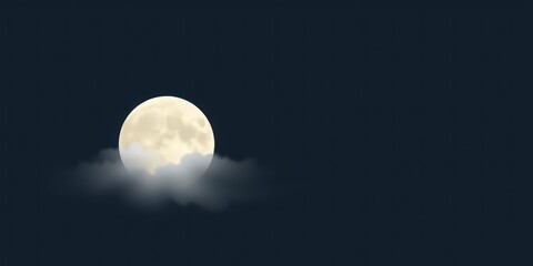 Wall Mural - A full moon partially obscured by clouds in a dark night sky