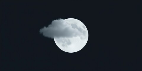 Wall Mural - A full moon partially obscured by clouds in a dark night sky