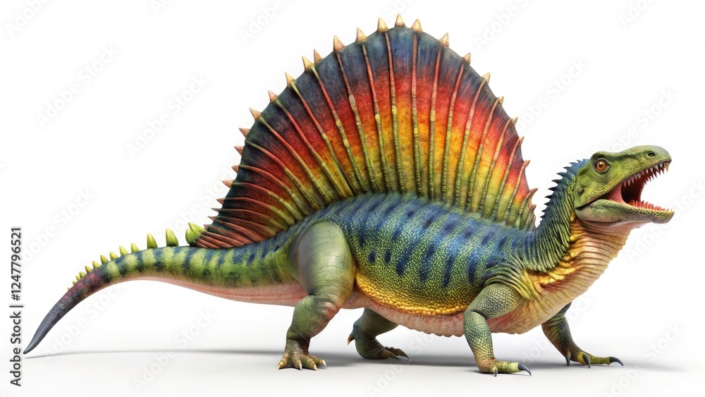 Edaphosaurus 3D Render, Prehistoric Reptile, Walking Roar, Isolated ...