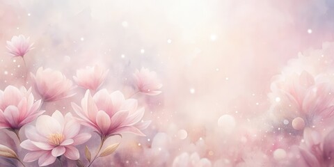 Wall Mural - Dreamy Pastel Blossoms A Soft and Serene Floral Background for Design Projects