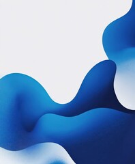 Poster - Abstract Ocean Wave Pattern in Vivid Blue Tones on White Background