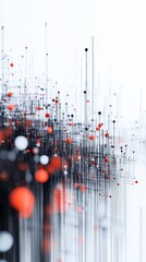Poster - Abstract Digital Background with Red, Black, and White Elements