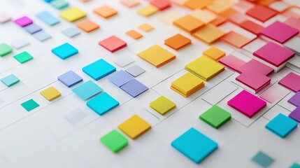 Poster - colorful geometric shapes arranged in a vibrant pattern on paper