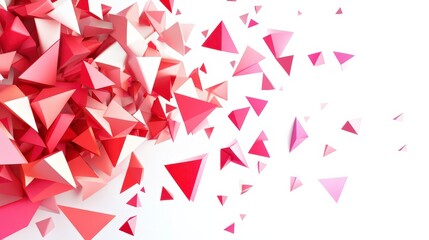 Poster - Abstract Red and Pink Triangles on White Background for Design Use