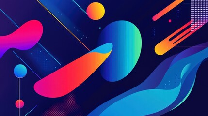 Poster - Abstract Colorful Shapes with Dynamic Lines and Background Elements