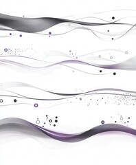 Poster - Abstract Waves in Black and Purple on White Background Design