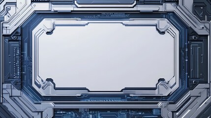 Poster - Futuristic Tech Frame with Circuit Design and Blank Space for Content