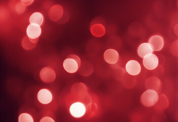 Wall Mural - background bokeh red glare festive abstract holiday decoration christmas bright celebration colours blurred party design defocused glowing illuminated magic pattern light glistering shiny night