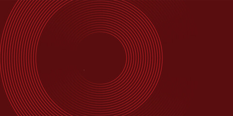 Poster - abstract red background with glowing curve lines. modern shiny red gradient geometric circle lines p