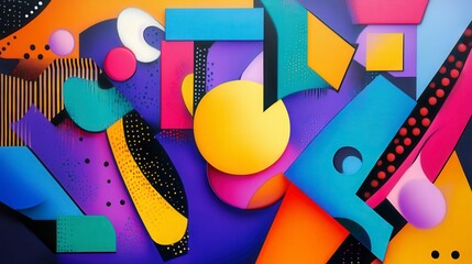 Poster - Vibrant Abstract Geometric Shapes in Bold Colors and Contrast