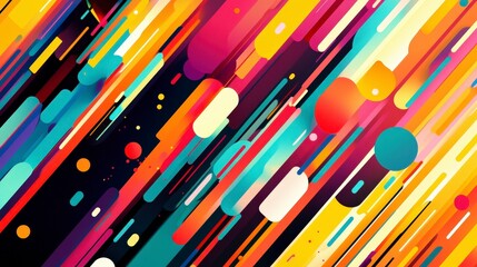 Poster - Vibrant Abstract Background with Colorful Stripes and Shapes
