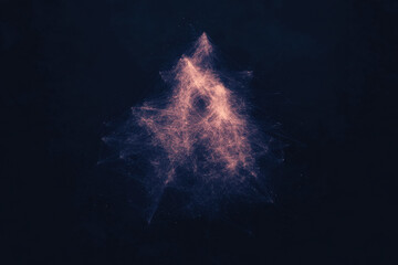 Wall Mural - A dark blue background with a bright orange star in the center