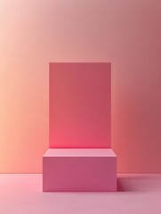 Poster - Minimalist Pink Geometry Display for Modern Art Presentation