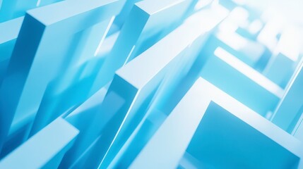 Poster - Abstract Light Blue Geometric Shapes in Dynamic Motion Design