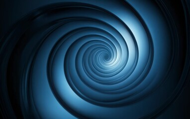 Poster - Blue Spiral Tunnel Abstract Design with Soft Lighting Effects
